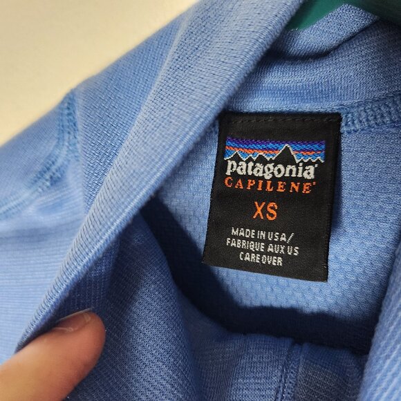 VTG Patagonia Womens XS - Small Blue Capilene Outfit 1/4 Sweatshirt Pants Set - Picture 4 of 8